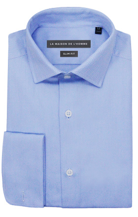 chemise demi-mesure slimfit bleu ciel