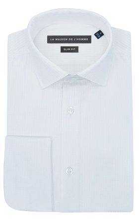 chemise demi-mesure blanc rayure