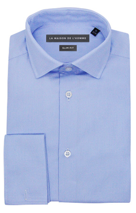 chemise demi-mesure slimfit bleu ciel