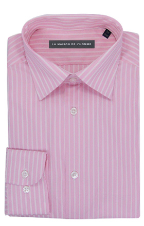 chemise demi-mesure rose rayures