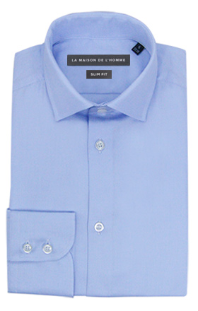 chemise demi-mesure slimfit bleu
