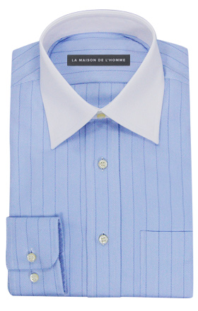 chemise demi-mesure bicolore blanc/bleu