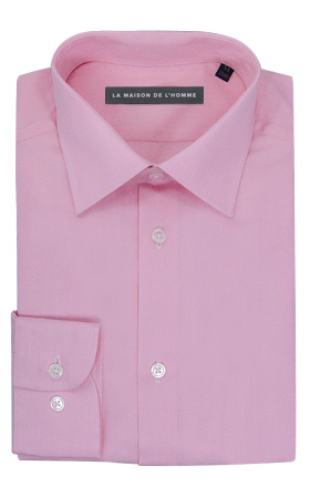 chemise demi-mesure rose pâle