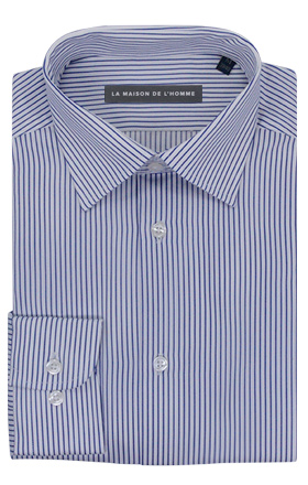 chemise demi-mesure bleu rayures