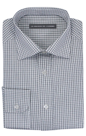 chemise demi-mesure blanc carreaux