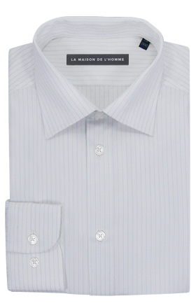 chemise demi-mesure blanc rayée