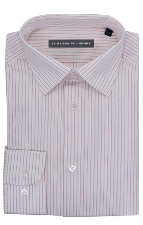 chemise demi-mesure blanc rayée